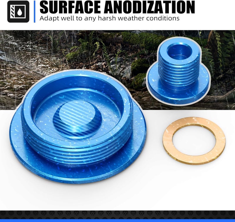 NICECNC Blue Engine Timing Screw Cover Cap Plug Compatible with Suzuki DRZ400E DRZ400S DRZ400 SM 2000-2024 Aluminum Timing Cover Screw Kit Compatible with Kawasaki KFX400 2003-2006 See Ftiemt - Image 2